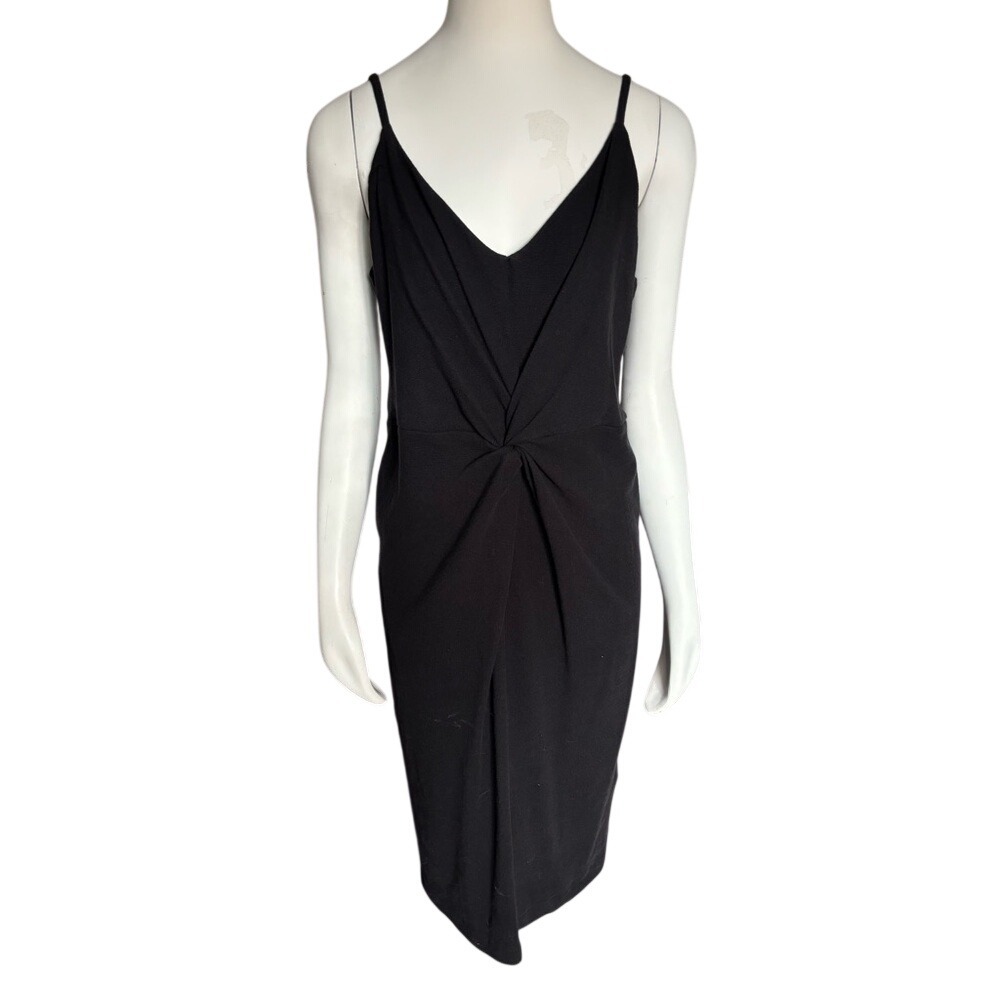 H&M Womens Black Twist Front V-Neck Midi Dress Large Sleeveless  Size Large